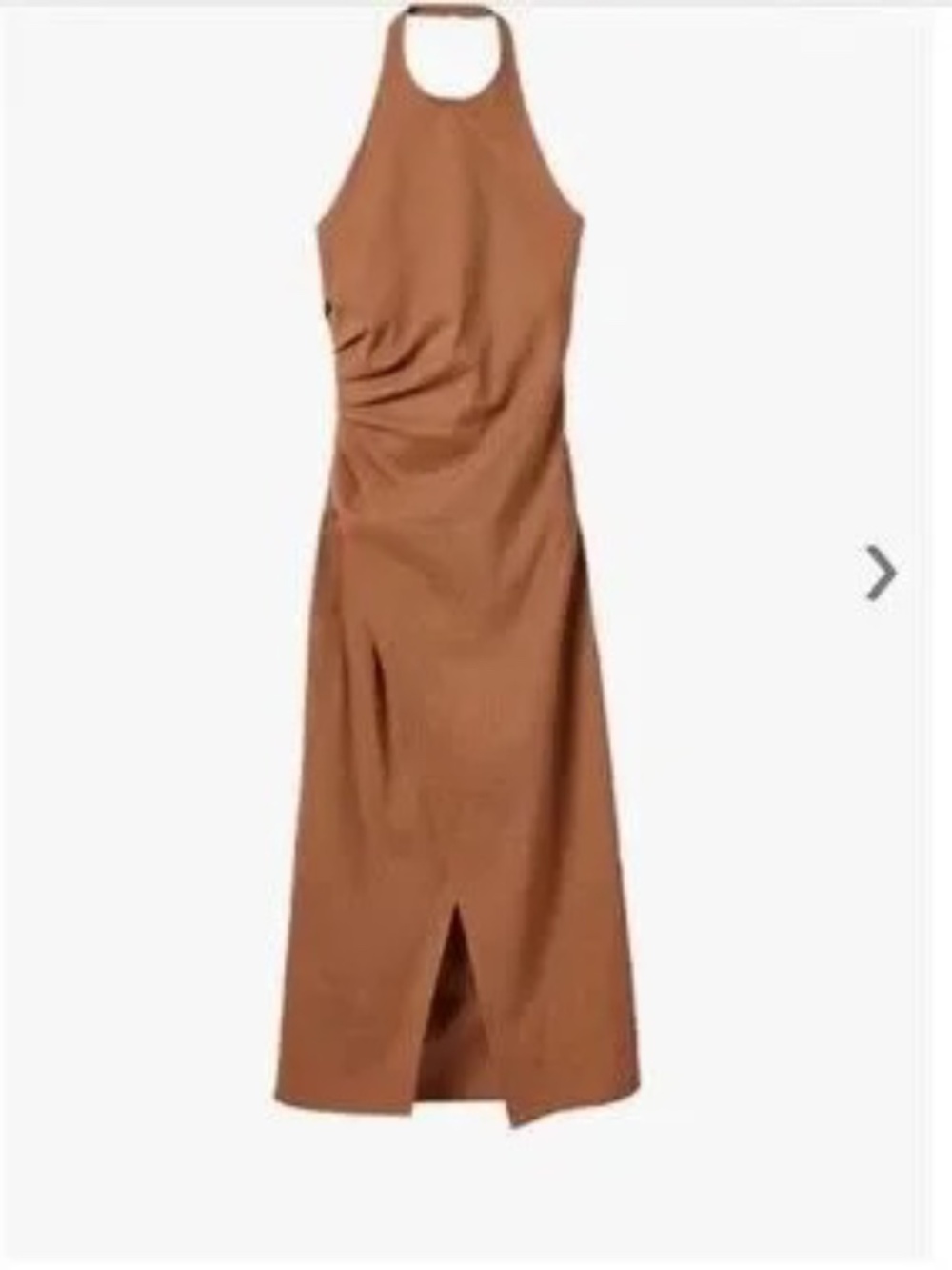 ALC Sylvie Linen Midi Halter Dress Size 8 Light Brown